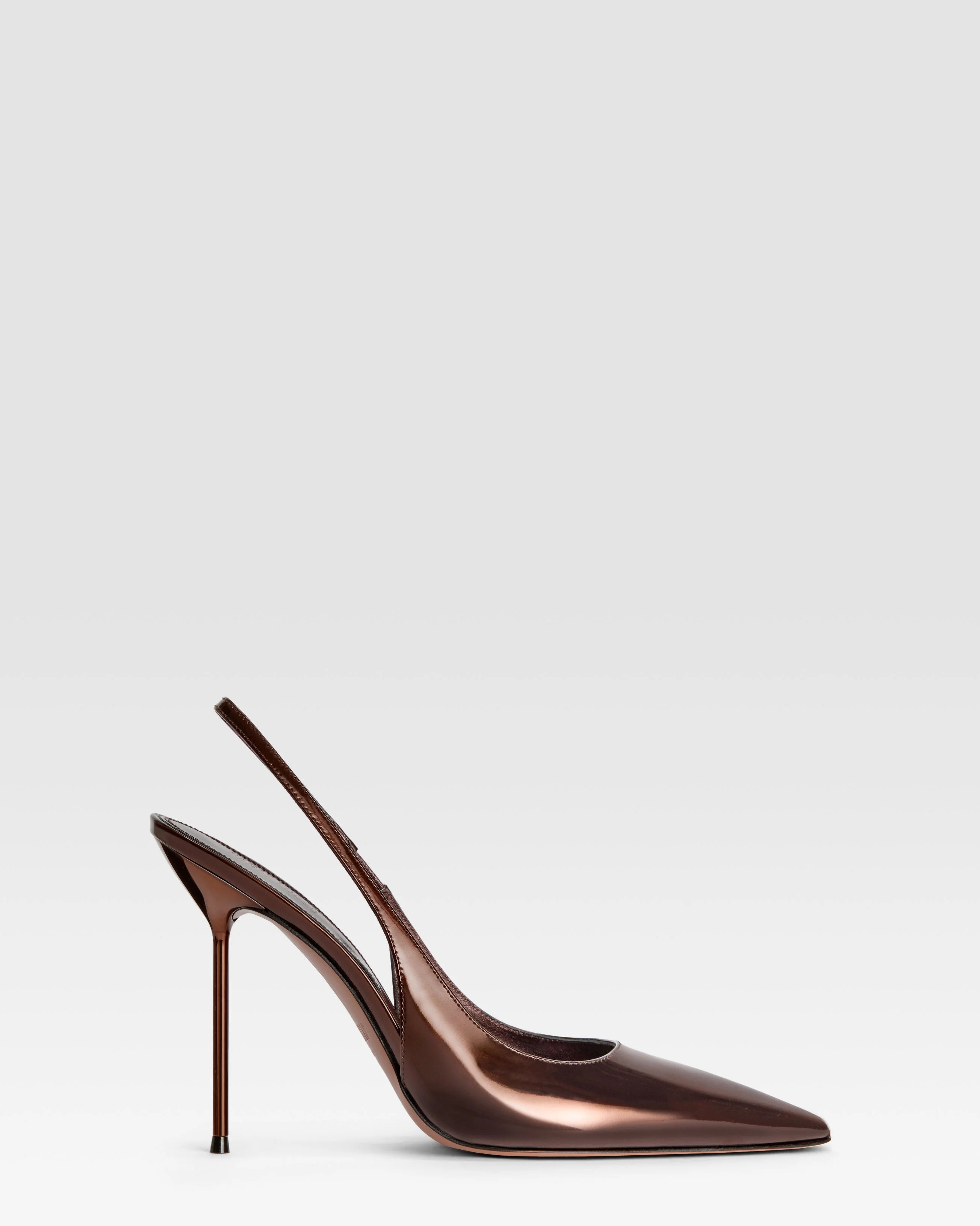 Mirrored leather slingback - 1