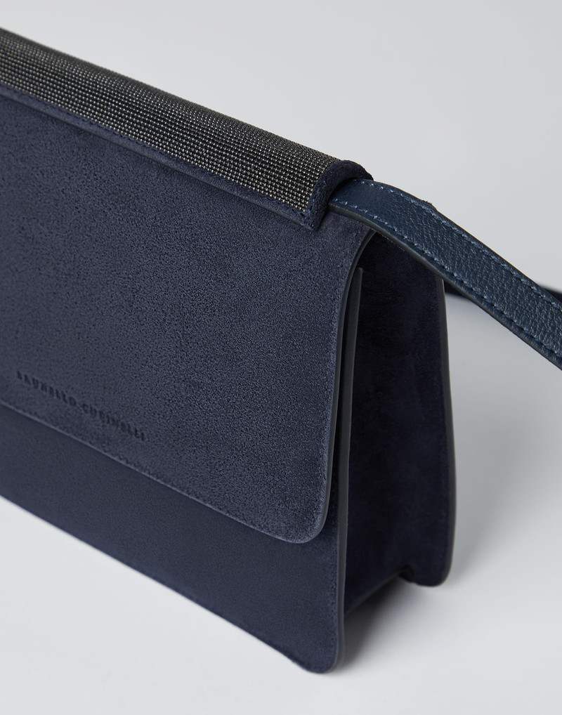 Suede bag with precious insert 3