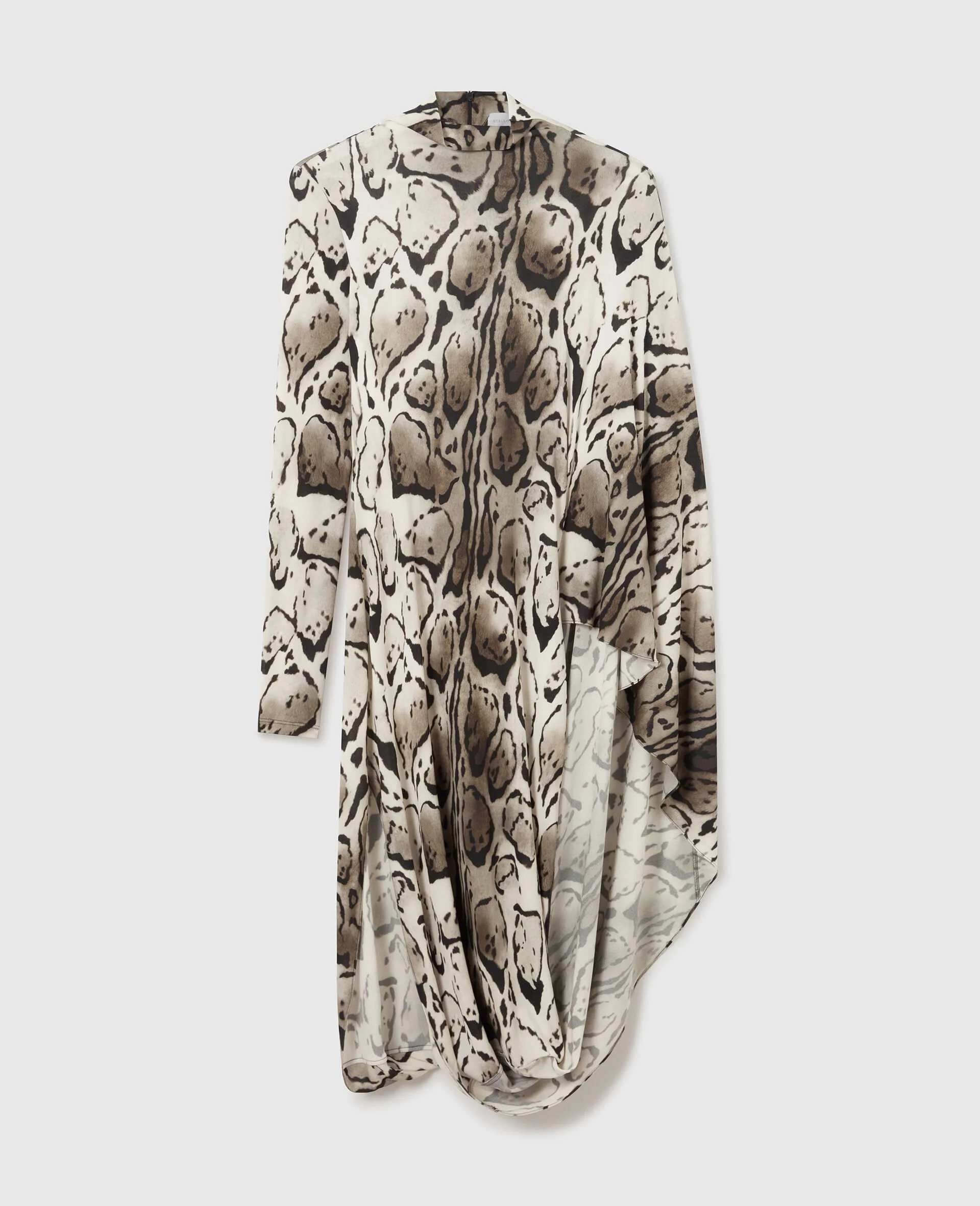 Cloud Leopard Print Draped Midi Dress - 1