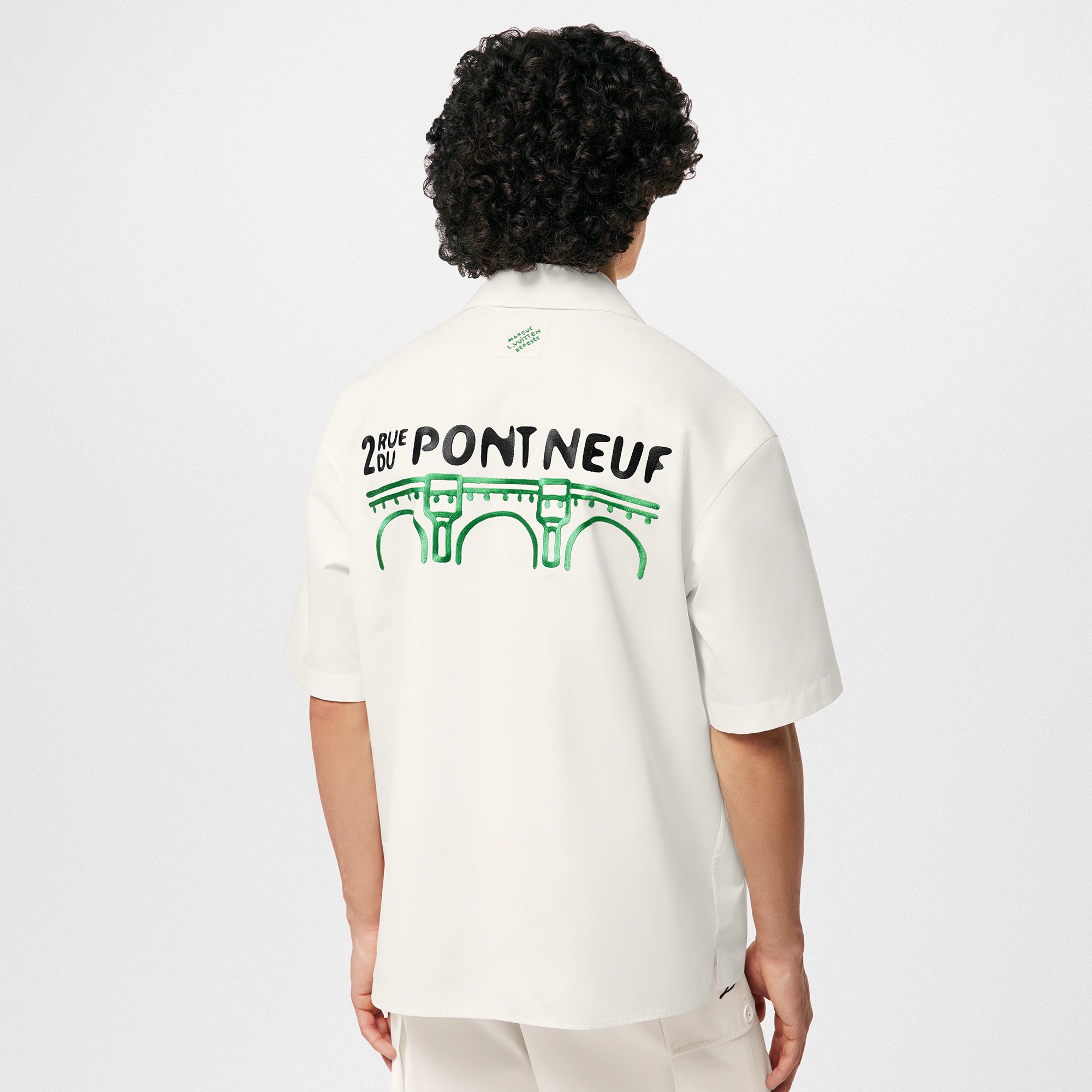 Open Collar Short-Sleeved Cotton Shirt - 5