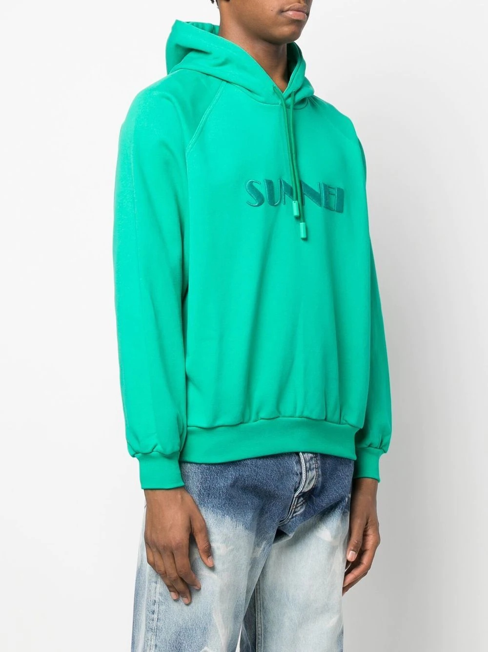 logo drawstring hoodie - 3