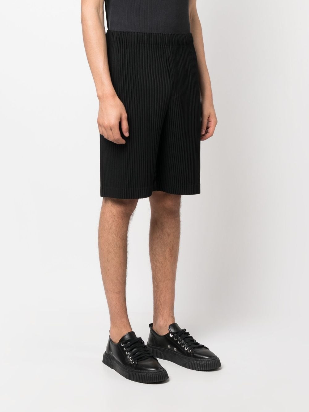 plissé straight-leg shorts - 3