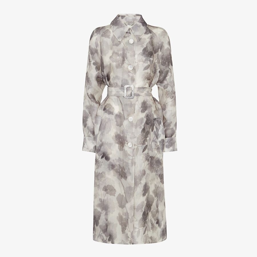 gray organza trench coat - 1