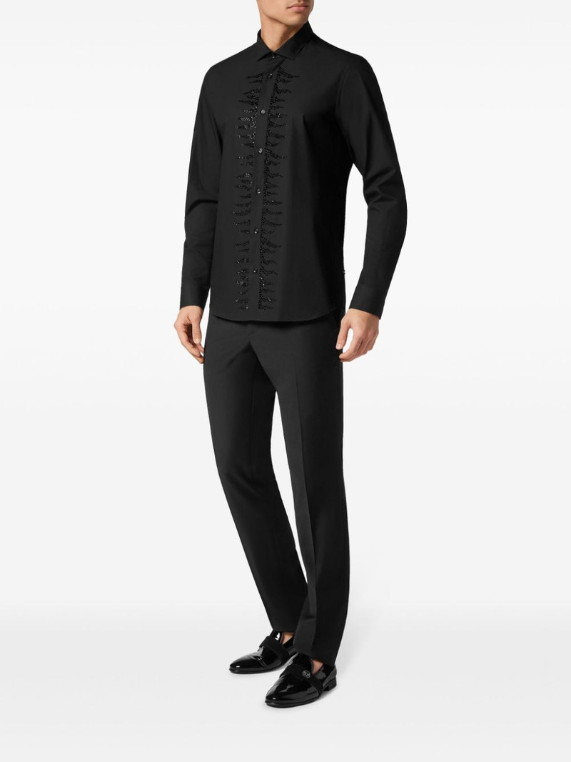 PHILIPP PLEIN rhinestone-embellished cotton shirt outlook