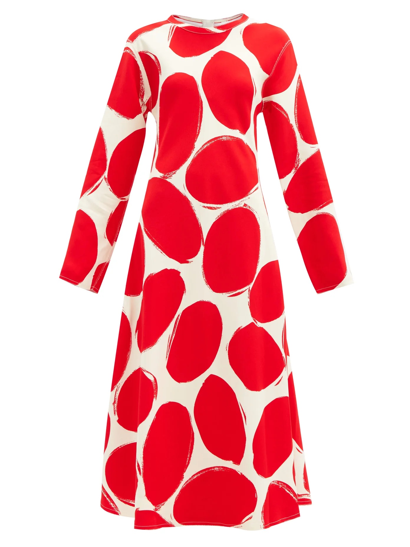 Abstract polka-dot midi dress - 1