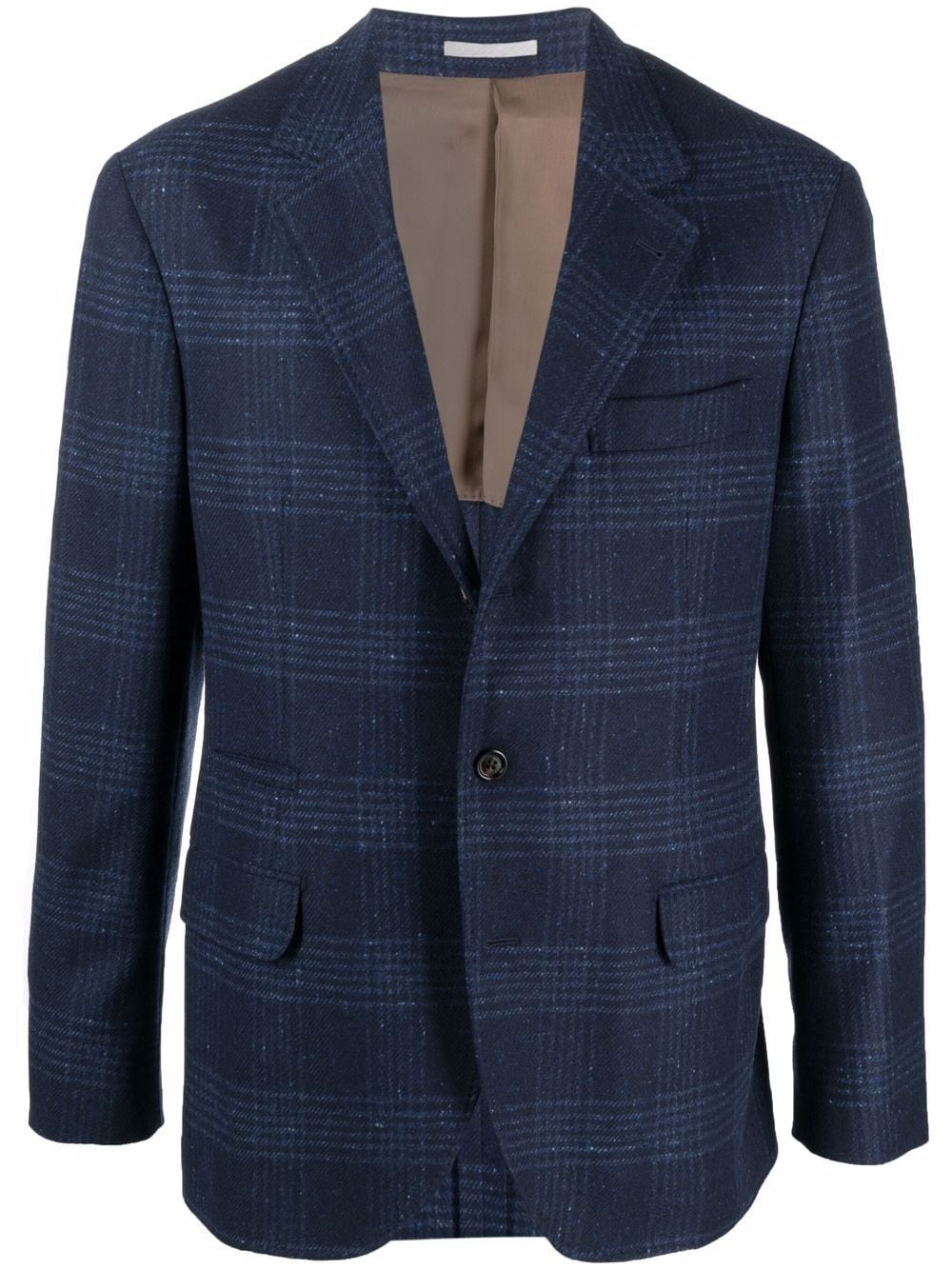 check-print single-breasted blazer - 1