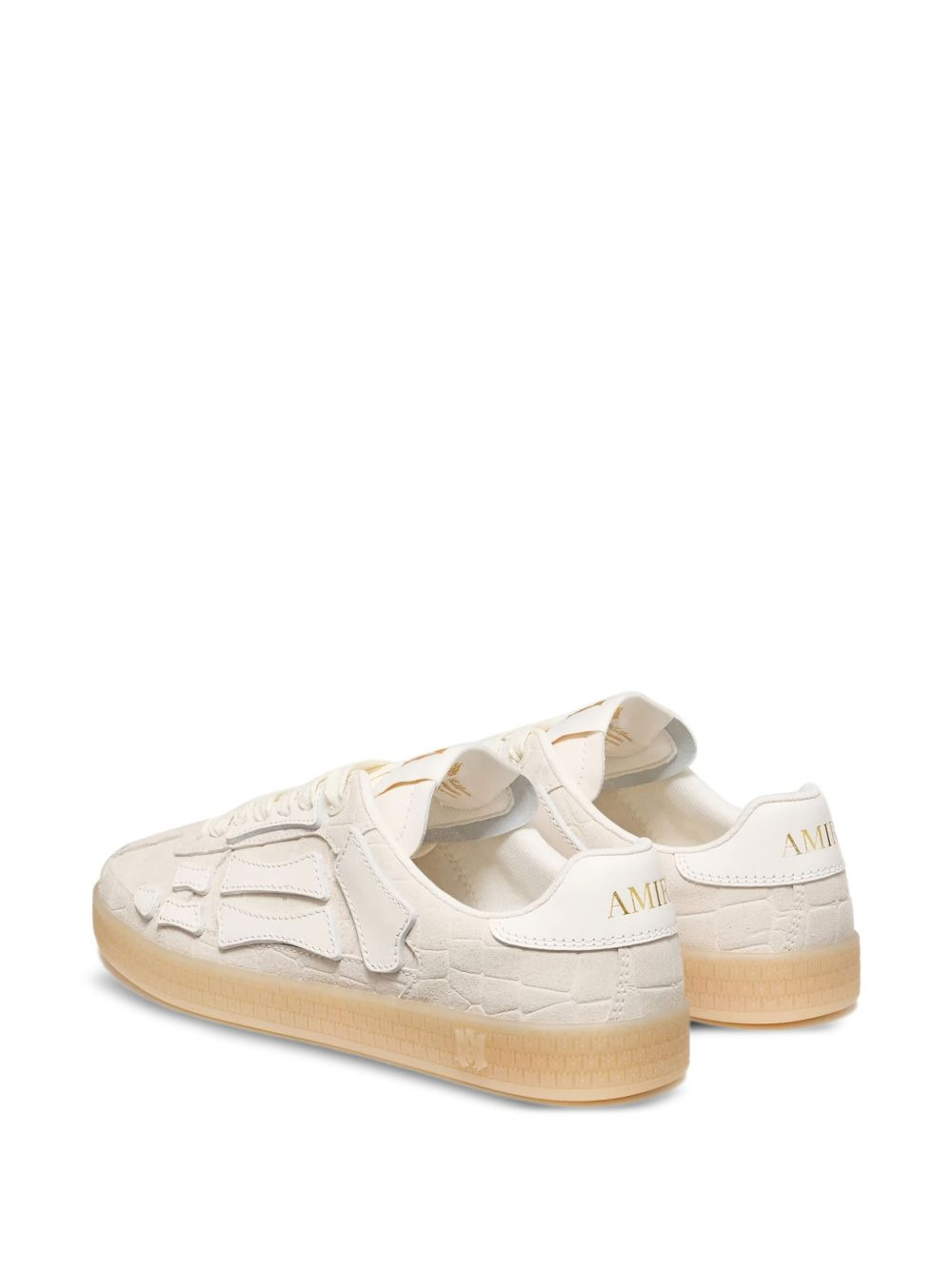 croc-debossed leather sneakers - 3