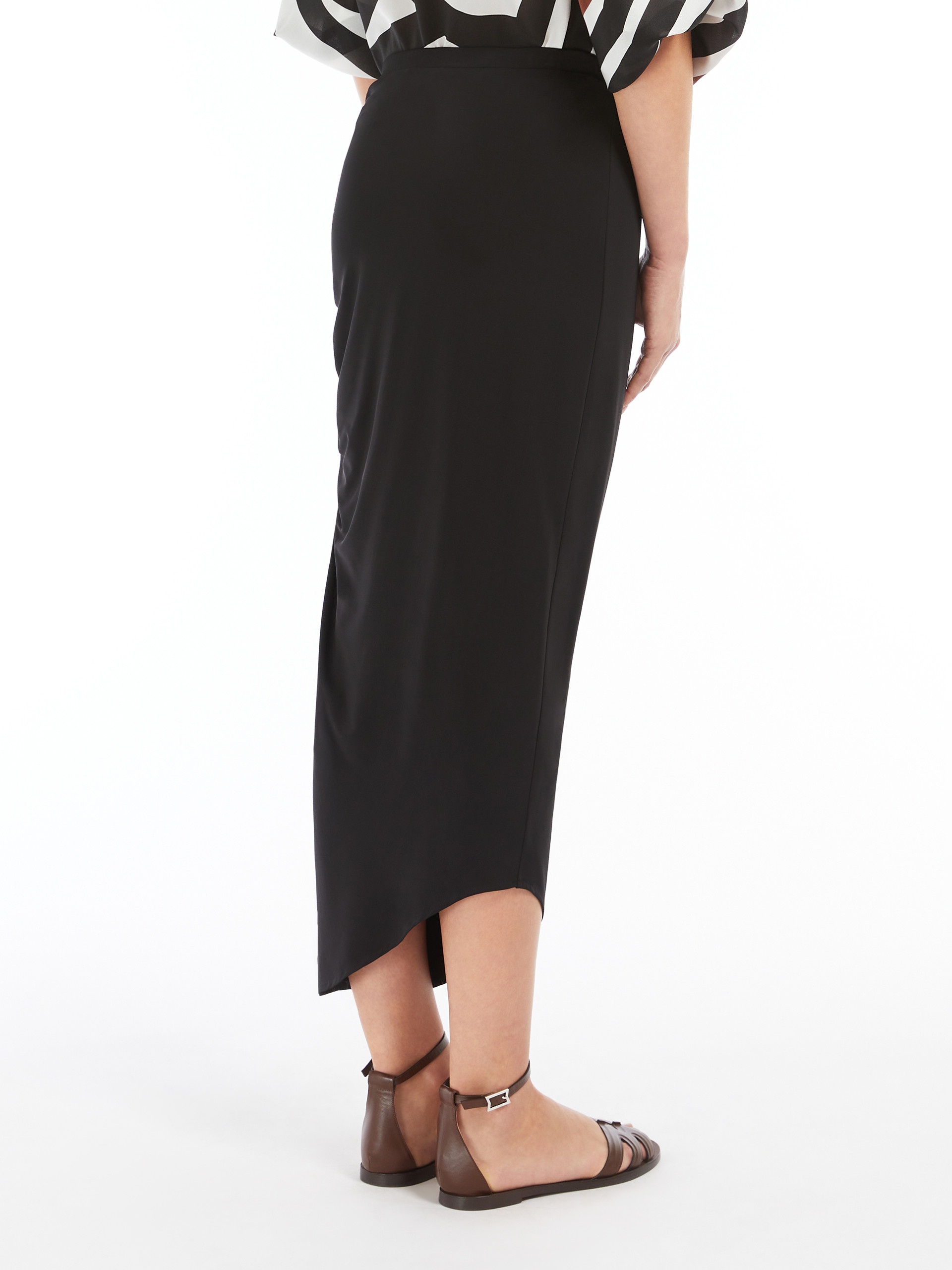 QUINOA Asymmetrical crepe jersey skirt - 4