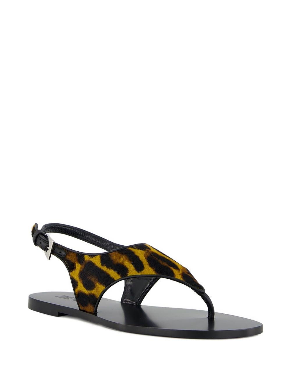 leopard-print flat sandals - 2