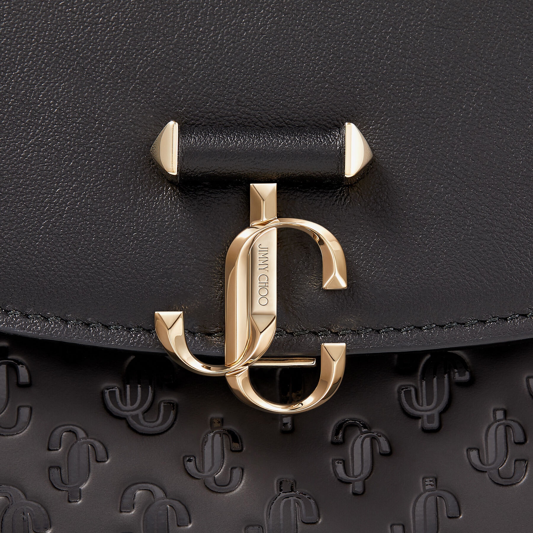 JC Envelope Pouch
Black JC Monogrammed Leather Pouch with JC Emblem - 5