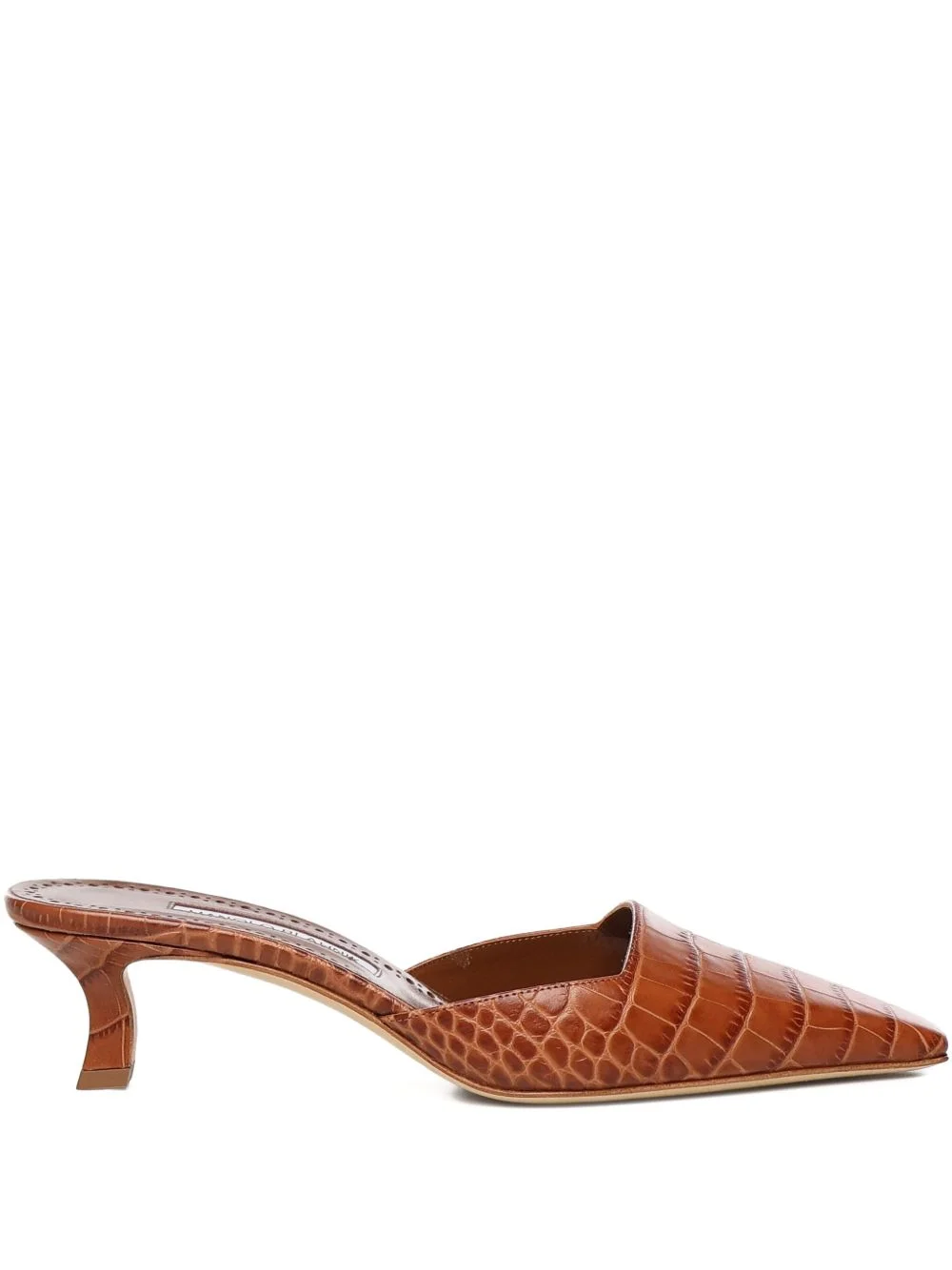 crocodile-embossed mules - 1