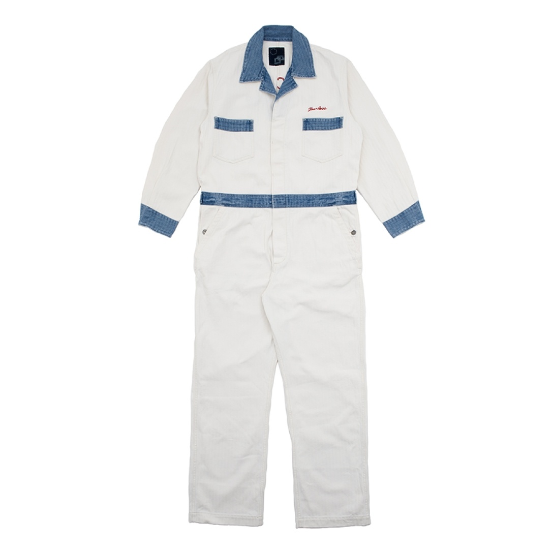 MECHANICS COVERALL (HERRINGBONE) WHITE - 1