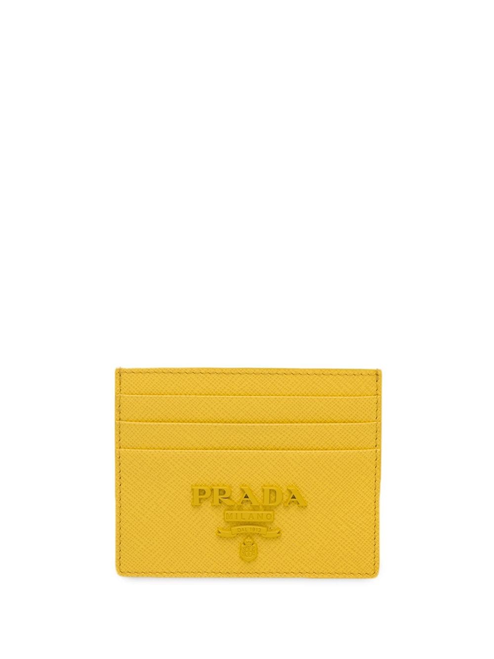 Saffiano logo card holder - 1