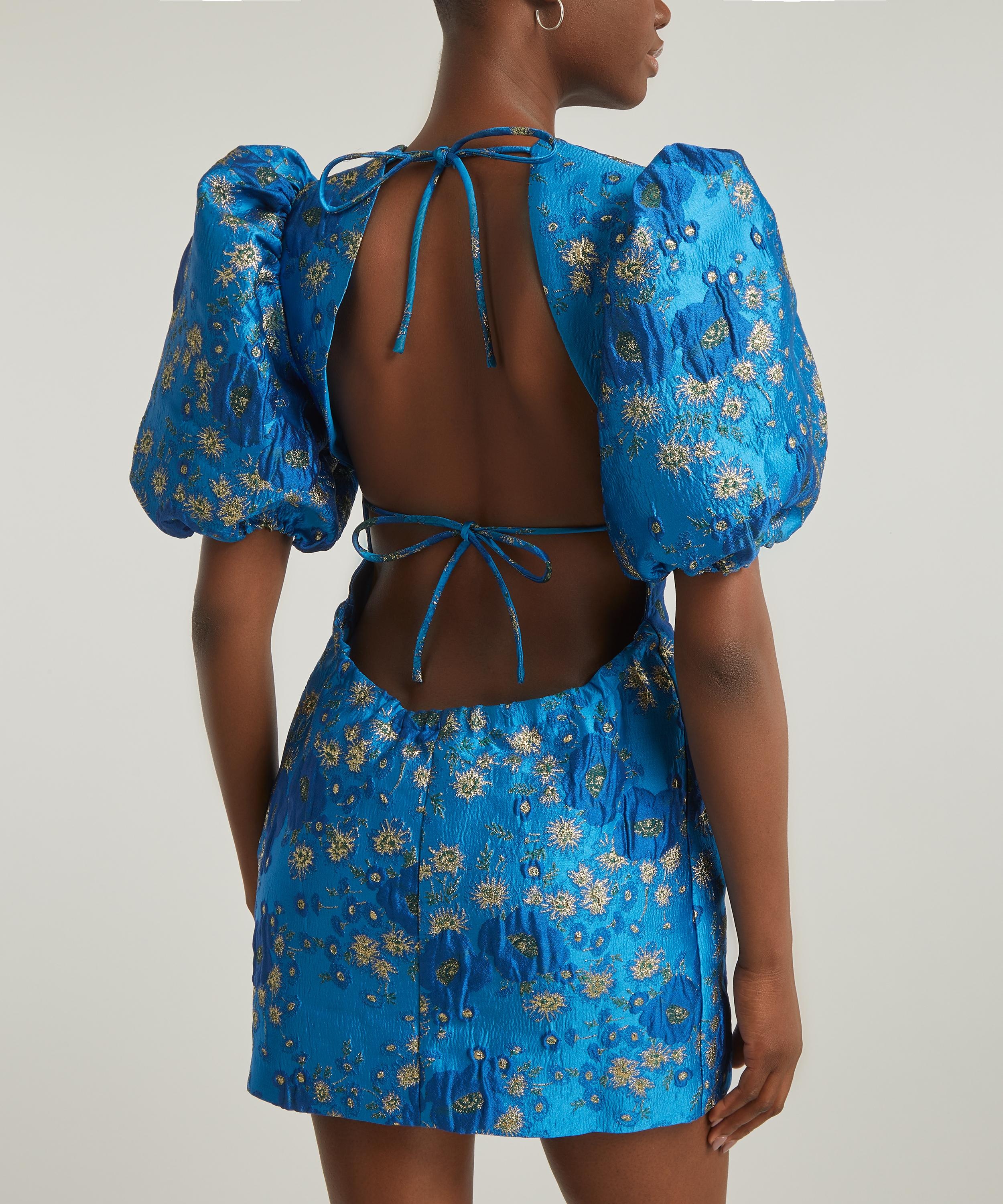 GANNI 3D Jacquard Open-Back Mini-Dress | libertylondon