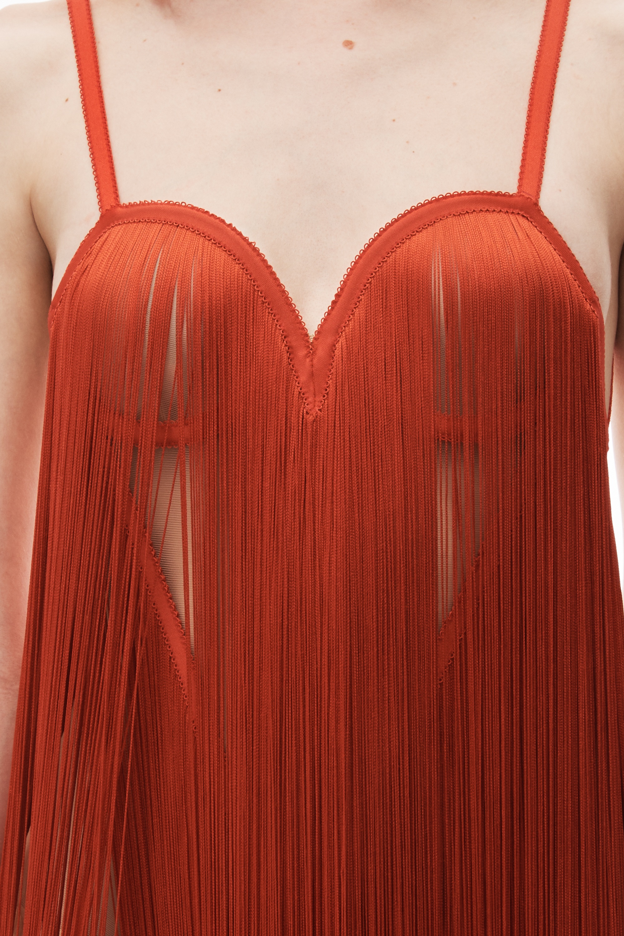 fringe dress with heart shaped bodice - 4