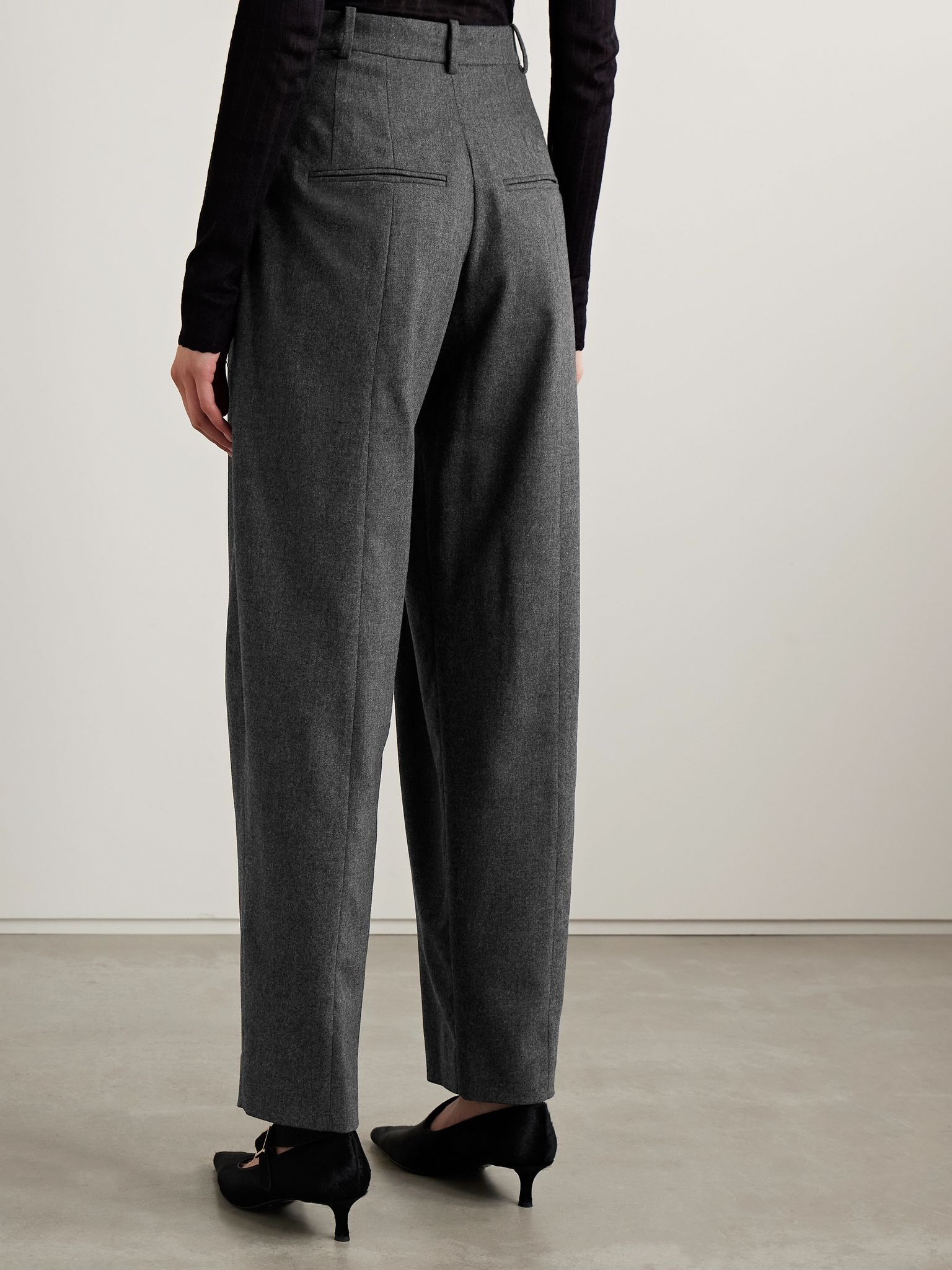 Dugan pleated wool tapered pants Gray - 4