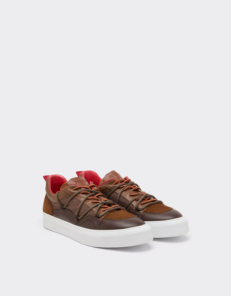 Ferrari Low-top trainers in smooth and suede leather outlook