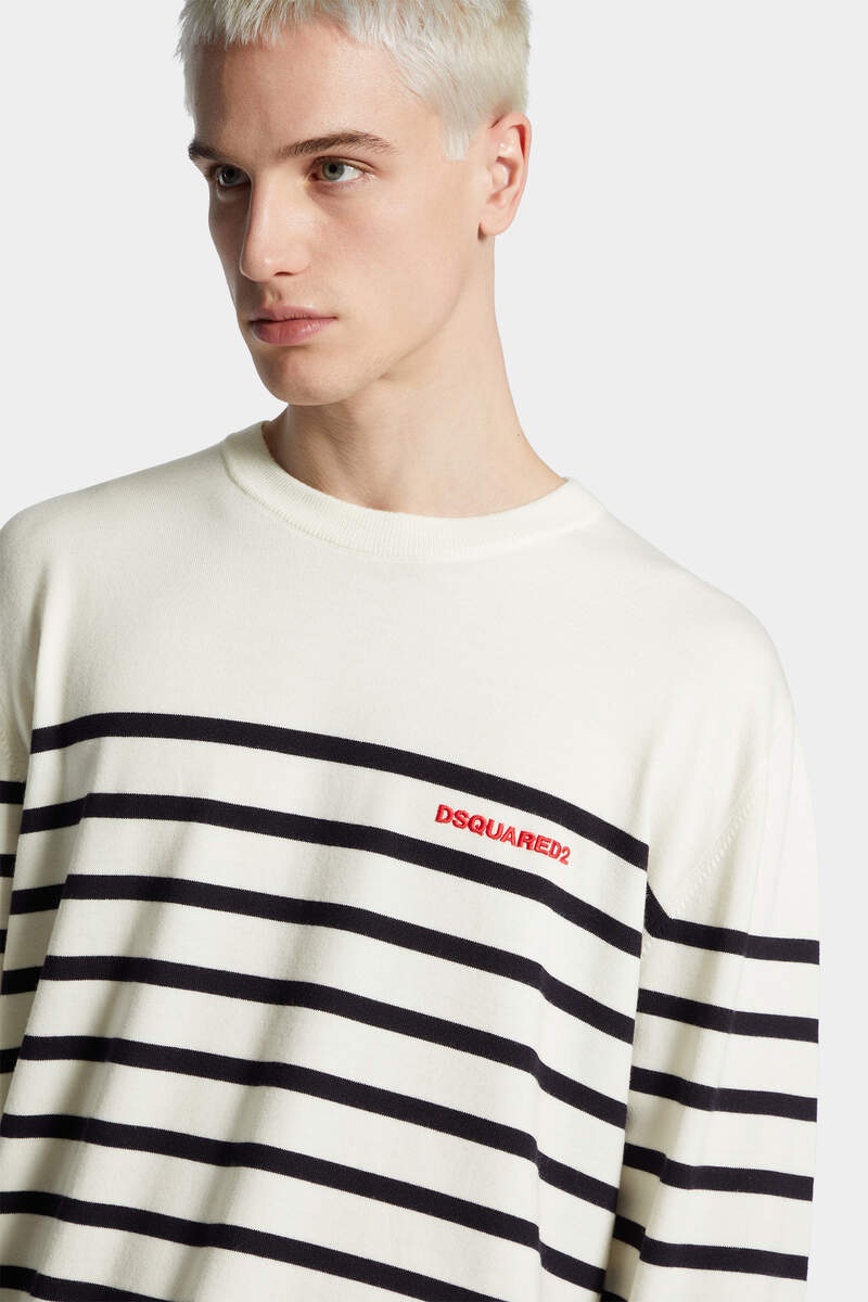 STRIPED KNIT SWEATER - 5