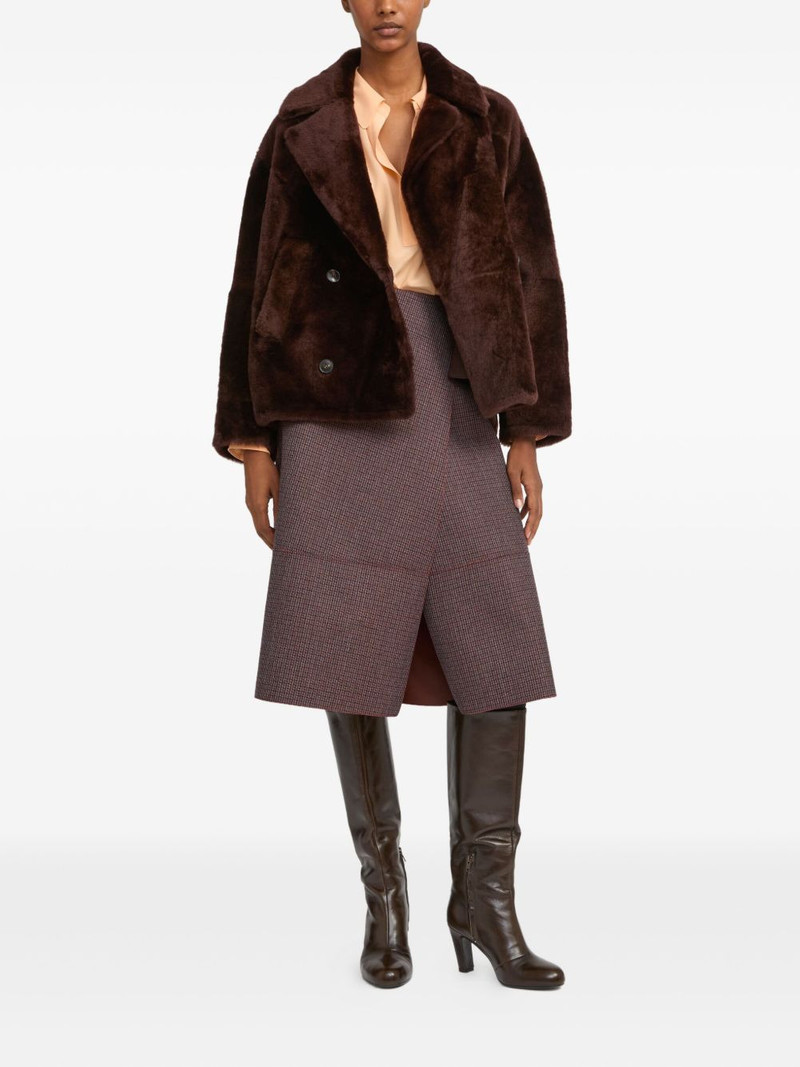 Yves Salomon double-breasted shearling jacket outlook