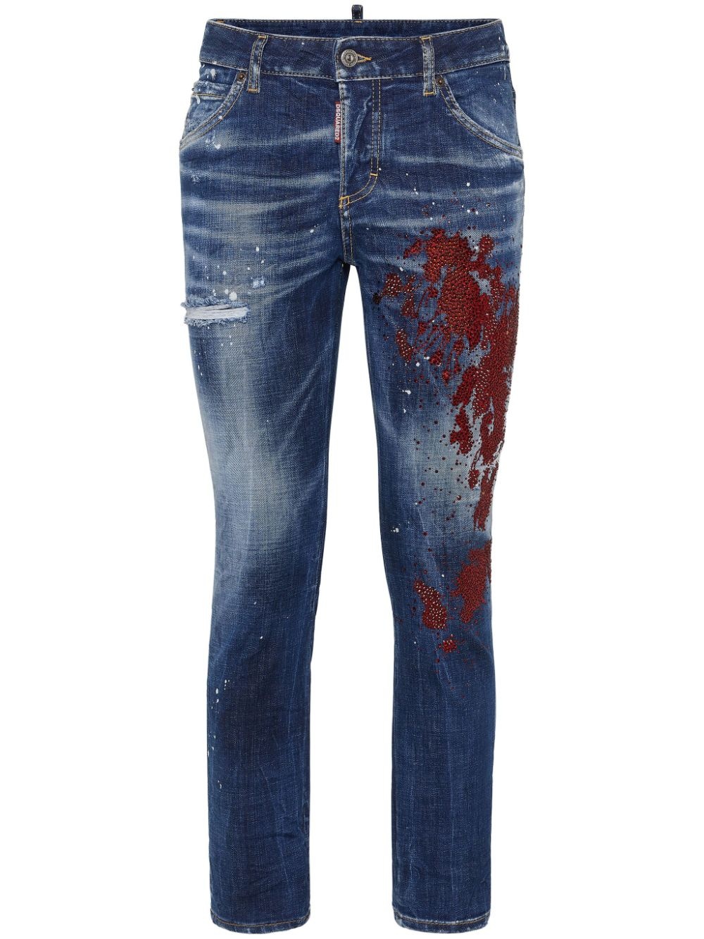 bleached-effect skinny jeans - 1