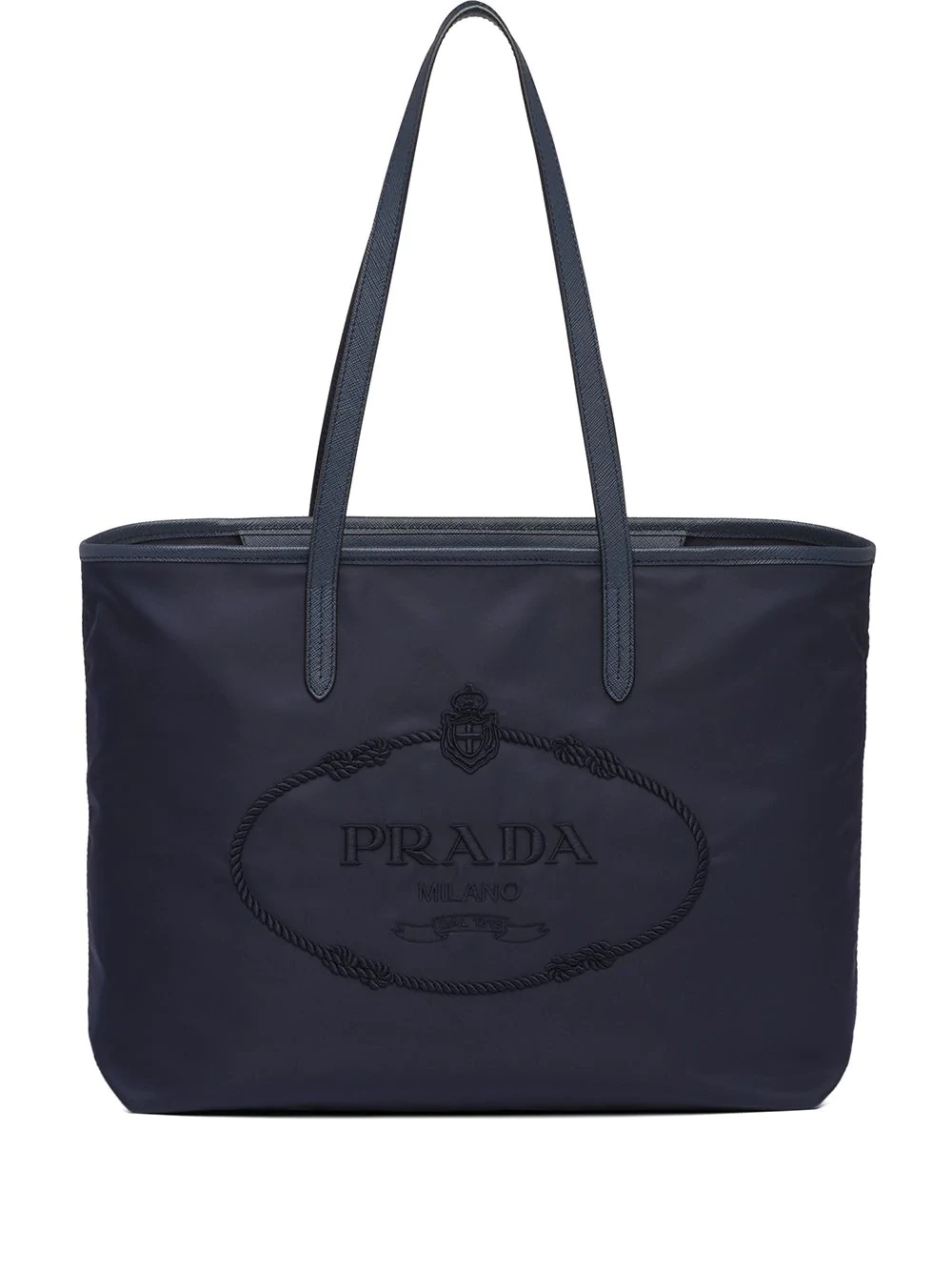 embroidered logo tote bag - 1