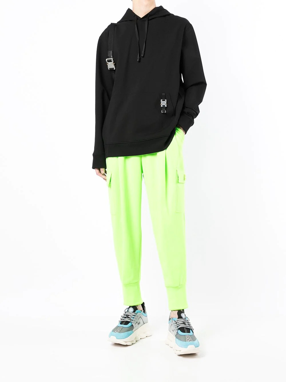 drawstring-waist multi-pocket track pants - 2