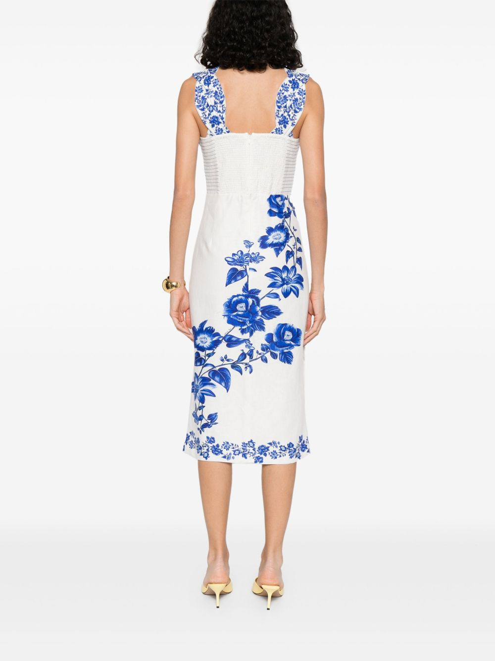 Floral Cascade-print midi dress - 4