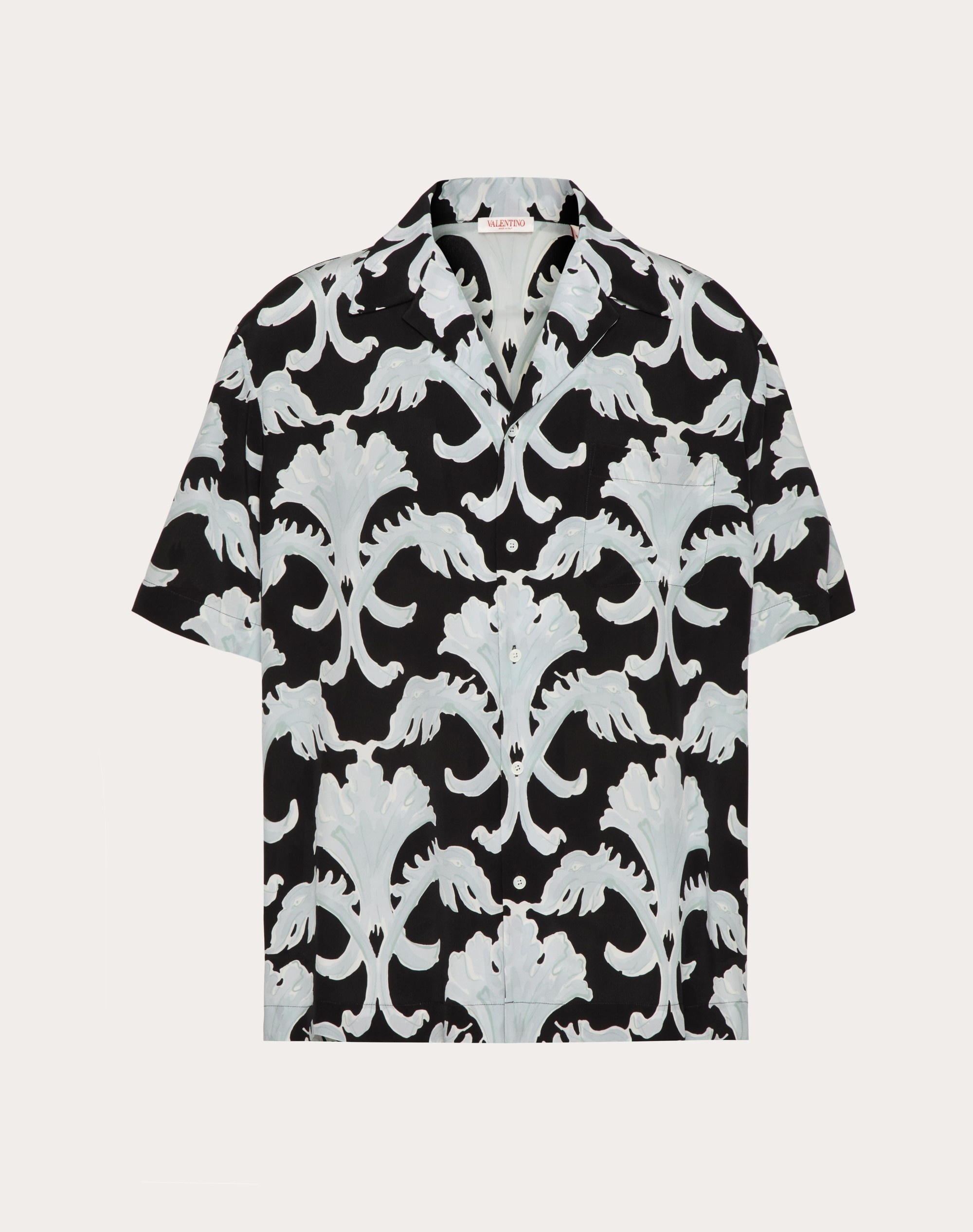 METAMORPHOS WALL PRINT SILK BOWLING SHIRT - 1