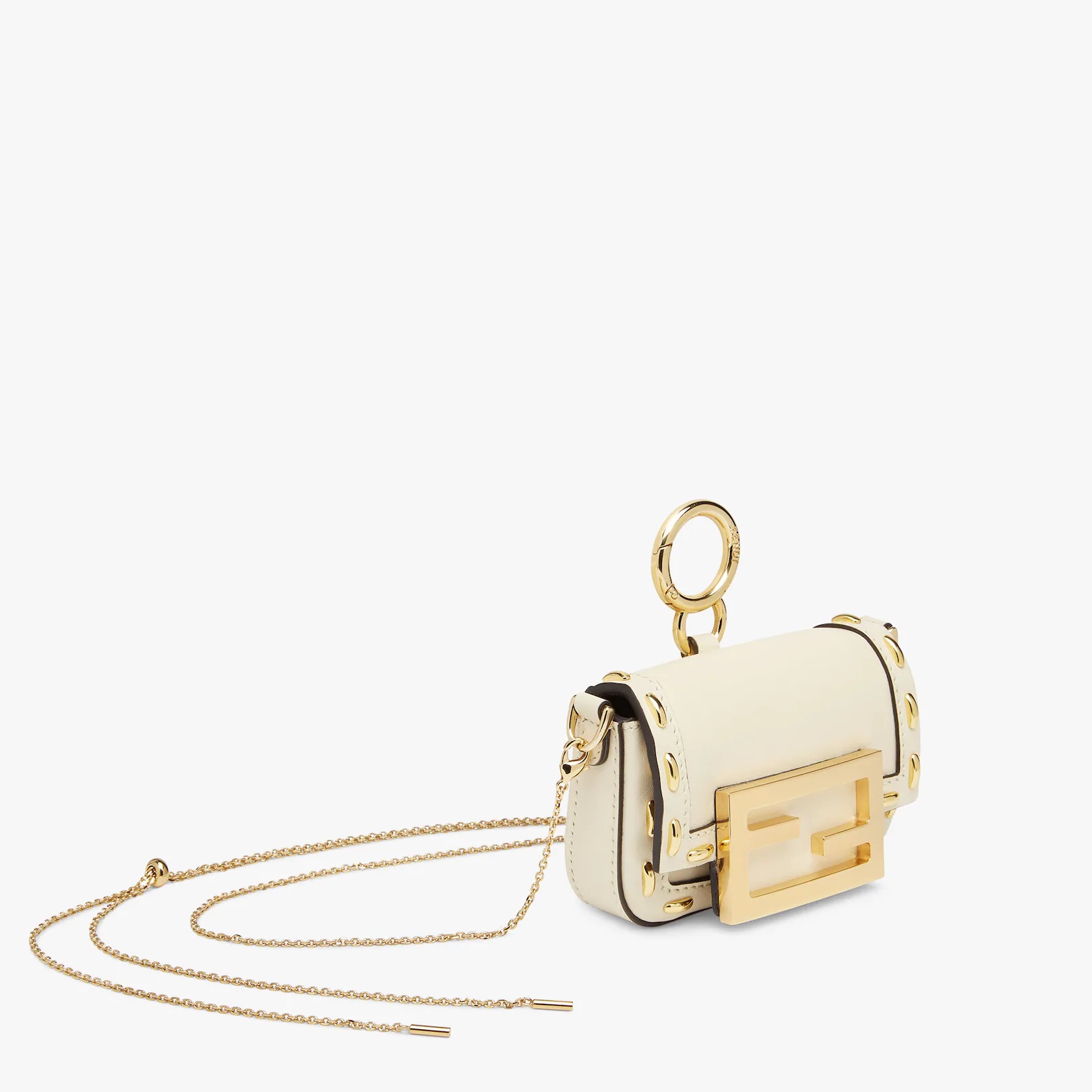 White nappa leather charm - 2