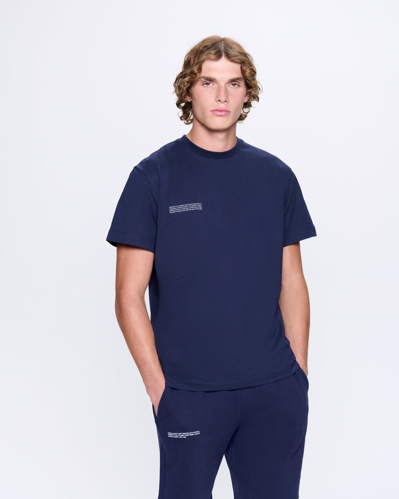 PANGAIA Mens 365 Midweight T-shirt - Navy Blue outlook