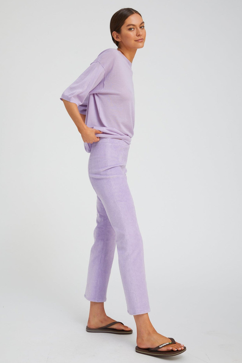 SPRWMN LAVENDER CASHMERE BOXY TEE outlook