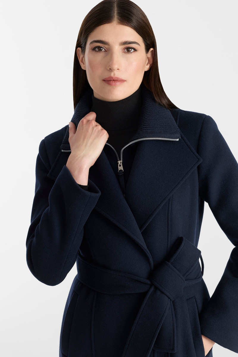 NORITA-ZZ 2-in-1 double face wool coat with sash 7