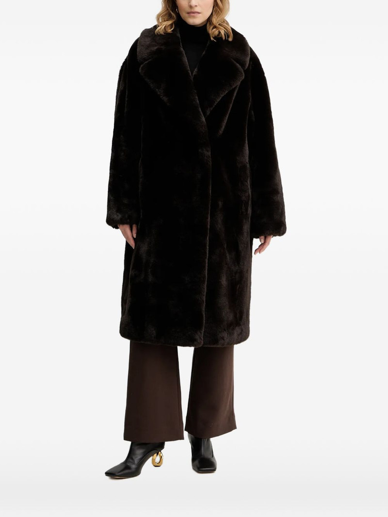 notched faux fur coat 1