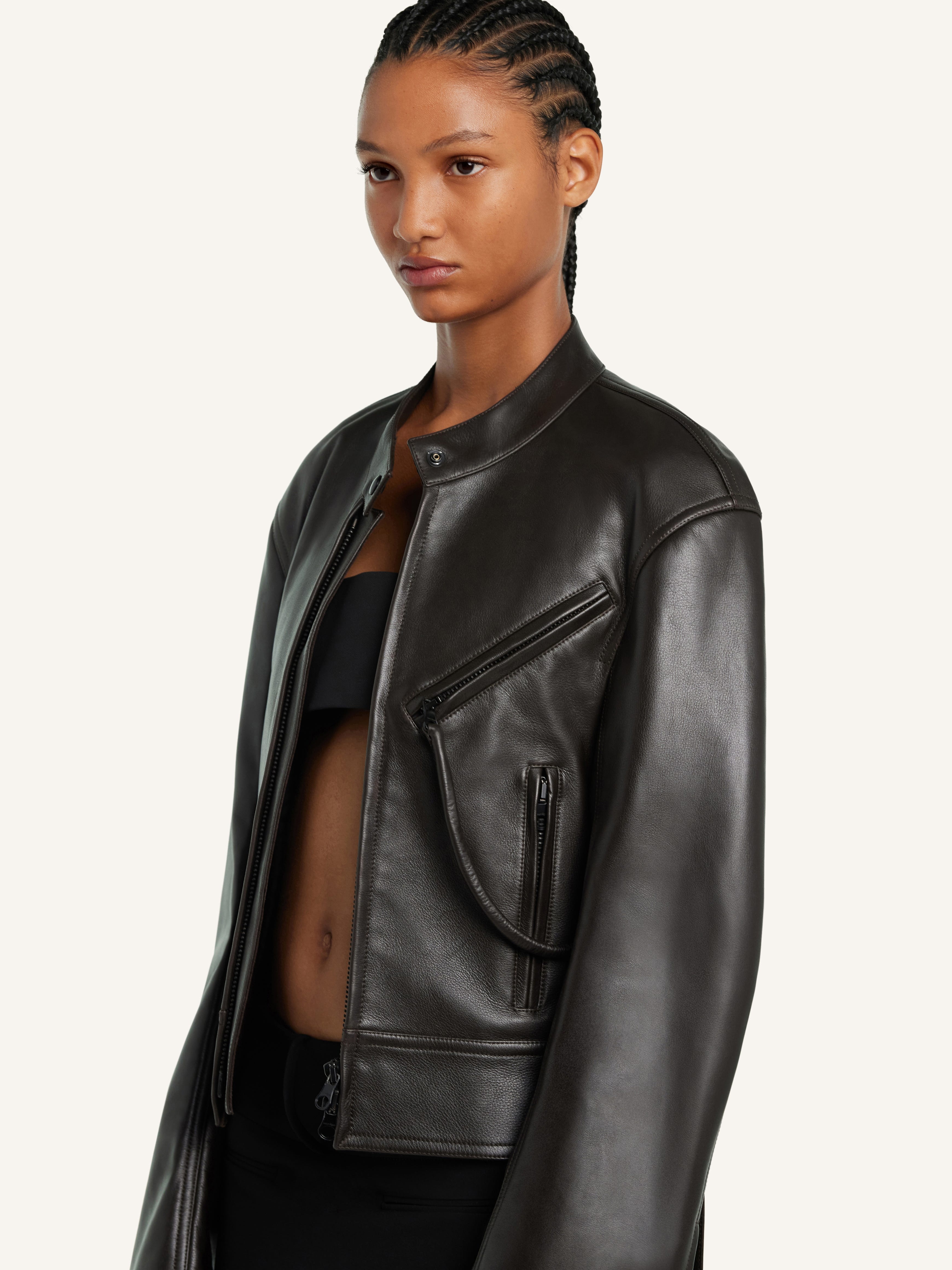 SCUBA LEATHER BIKER JACKET - 5