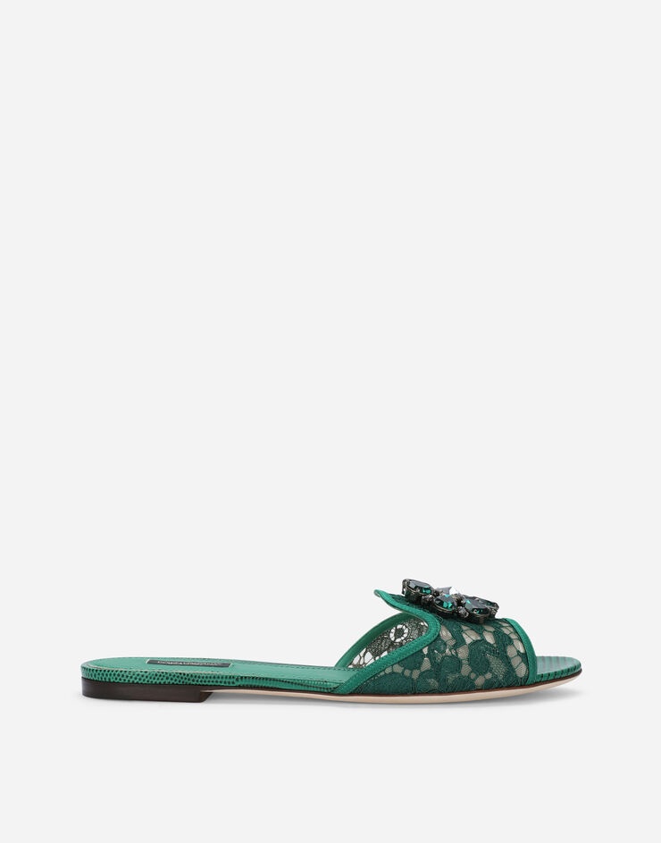 Slippers in lace with crystals - 1