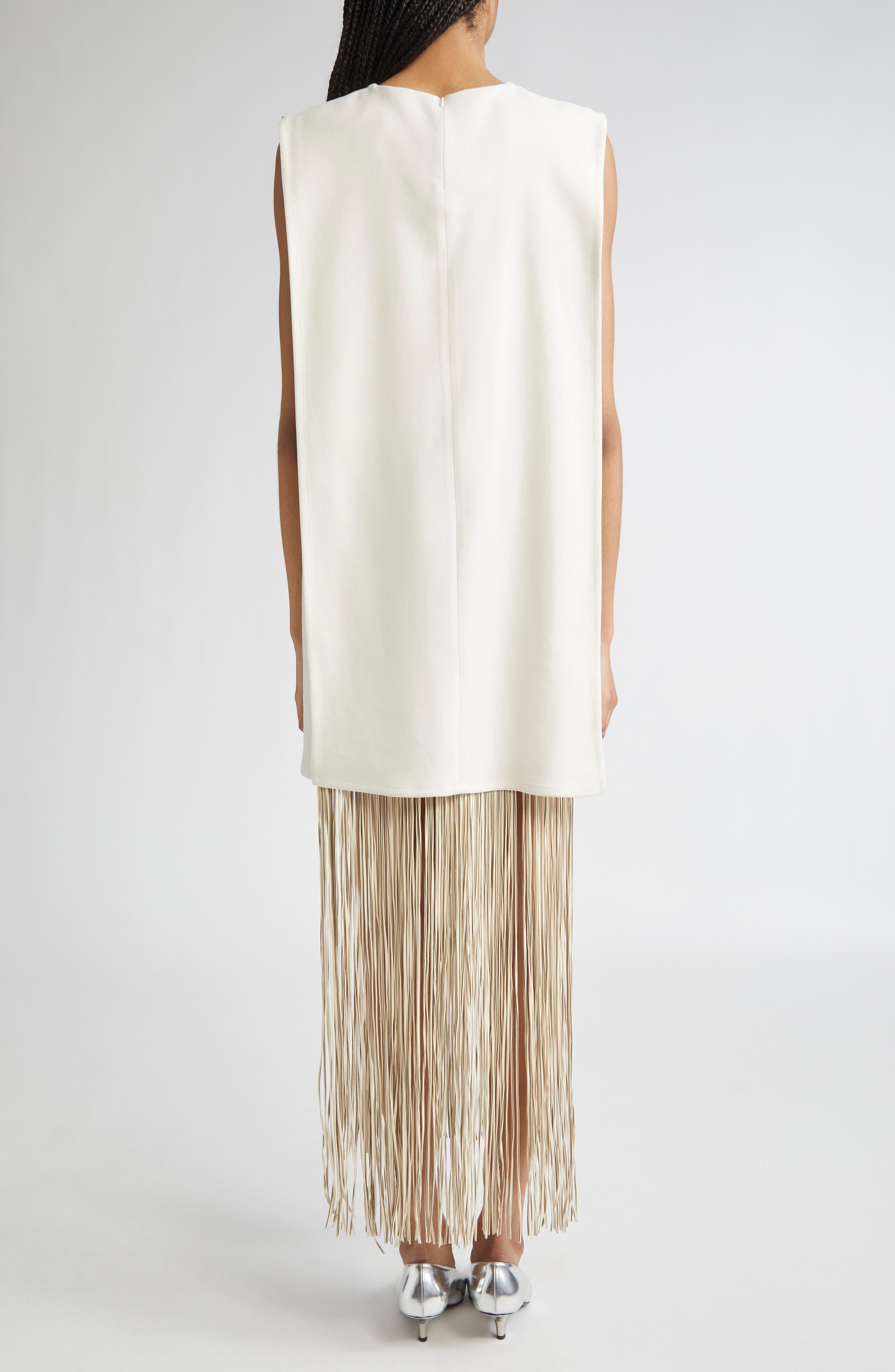 SPORTMAX Finnici Fringe Cady Sheath Dress in Pink at Nordstrom - 2