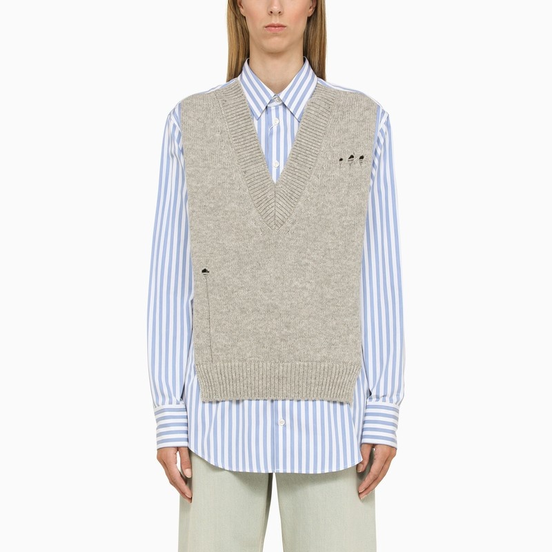 Striped shirt with waistcoat - 1