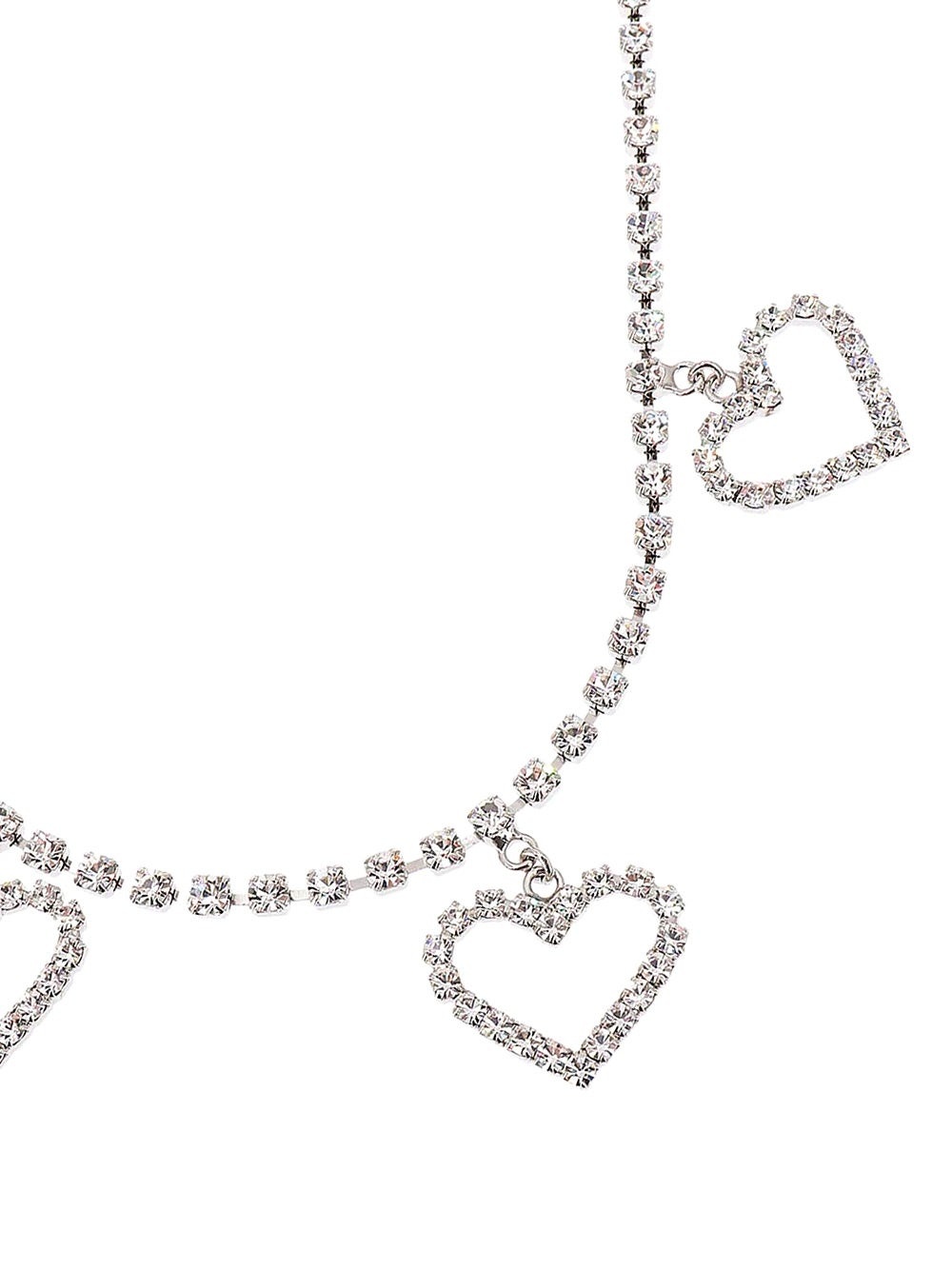 Crystal Necklace With Heart Pendants - 2