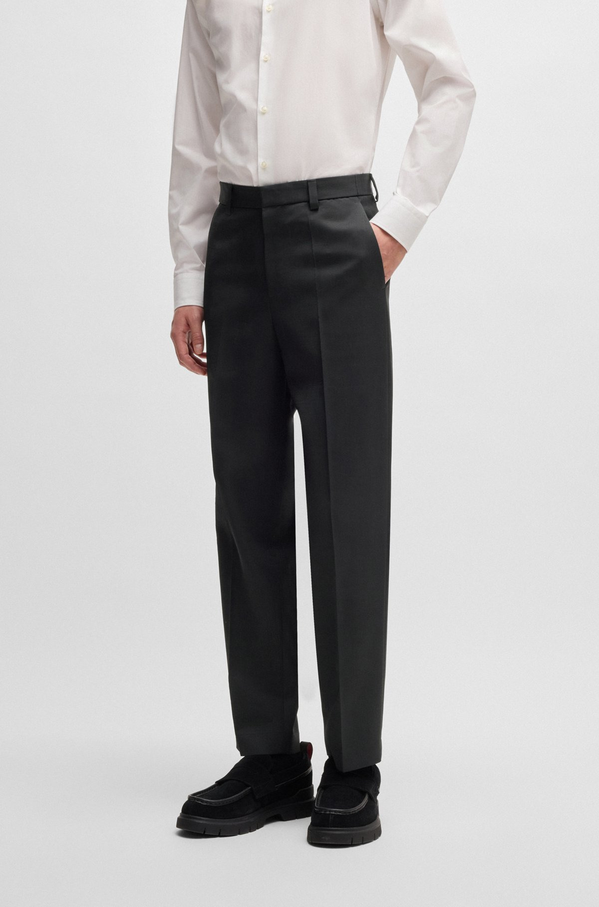 HUGO FORWARD SLIM-FIT TROUSERS IN WOOL-BLEND TWILL - 2