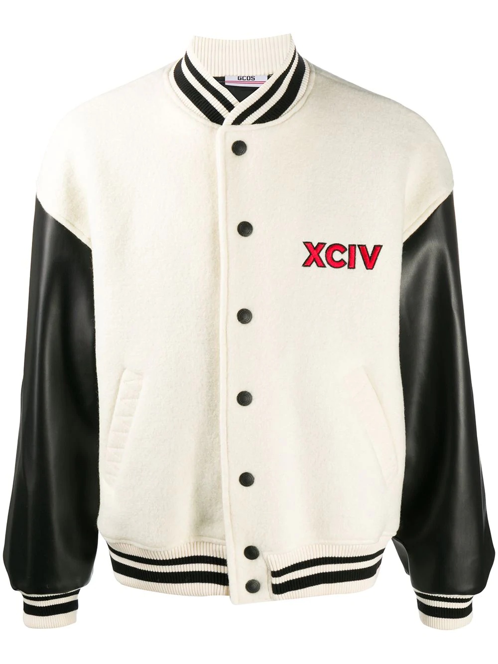 contrast sleeve baseball jacket - 1