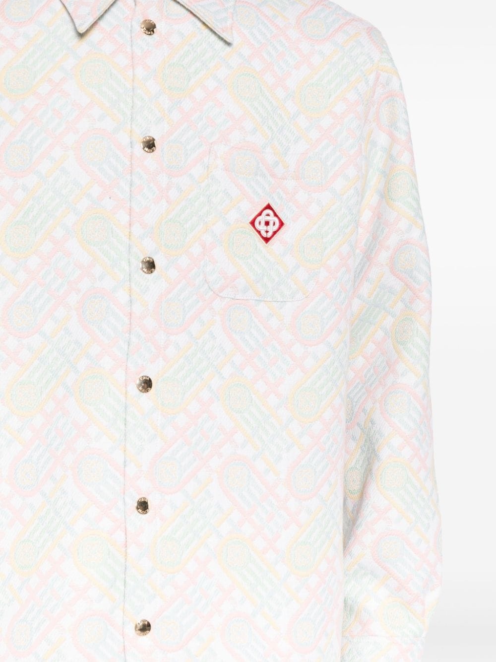 logo-appliqué monogram-jacquard jacket - 2
