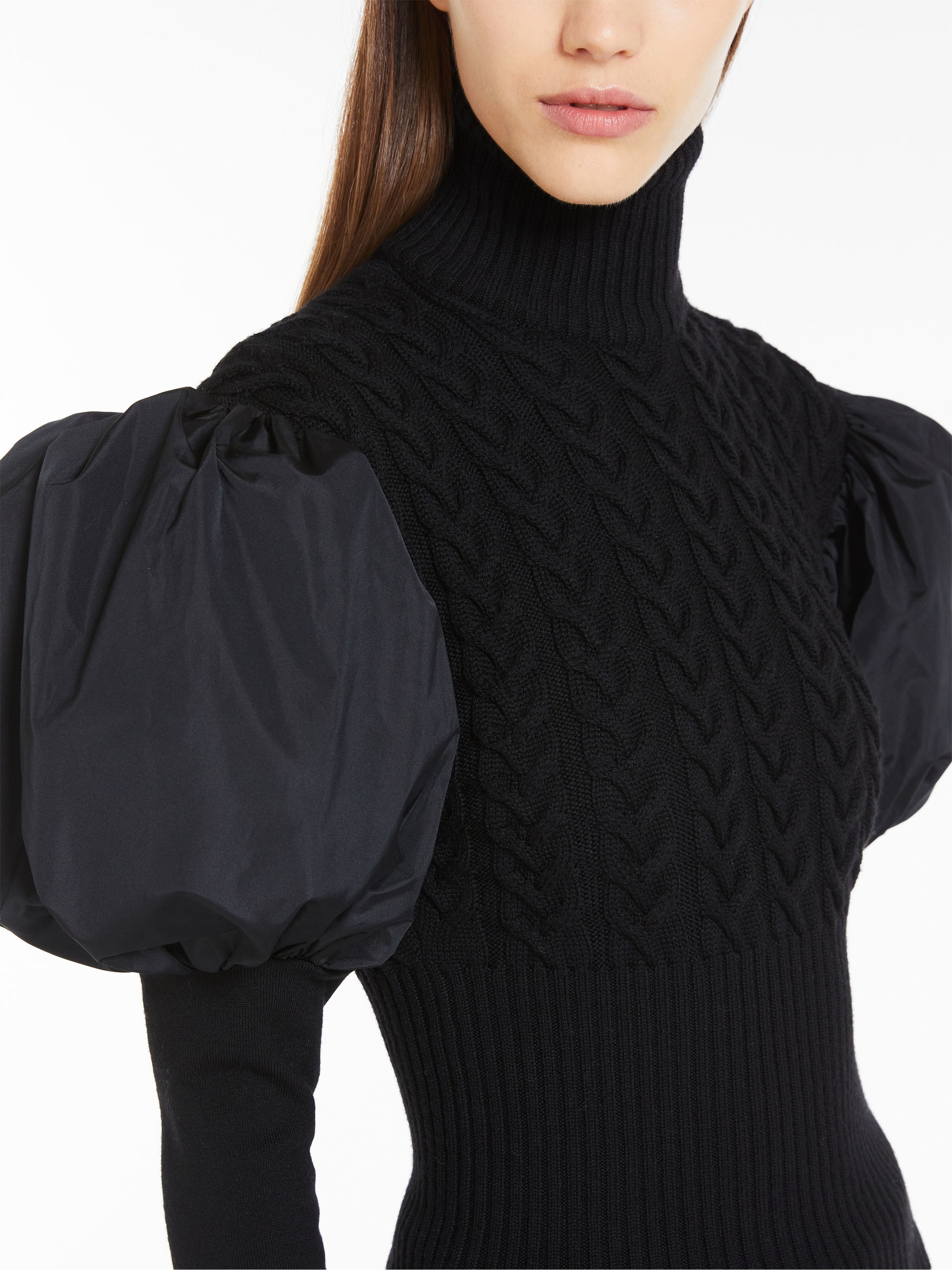 ASTER Wool jumper with taffeta sleeves - 5