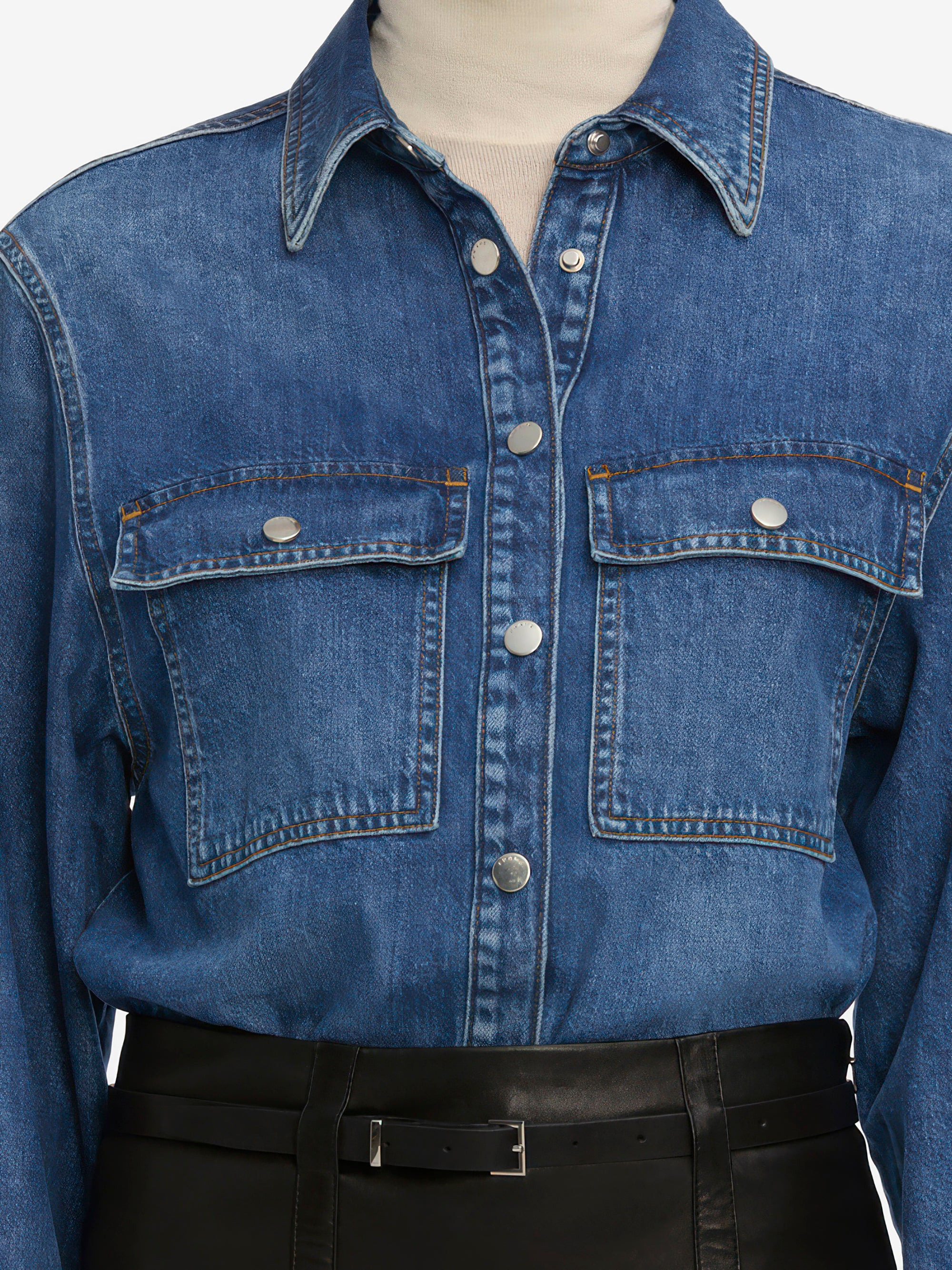 The Long Sleeve Hi-Low Shirt in Wander - 4