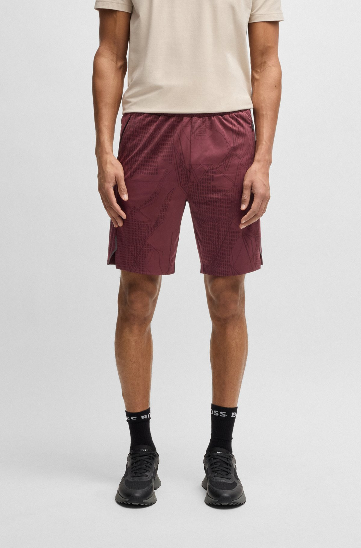 ACTIVE PATTERNED SHORTS IN FOUR-WAY STRETCH FABRIC - 2