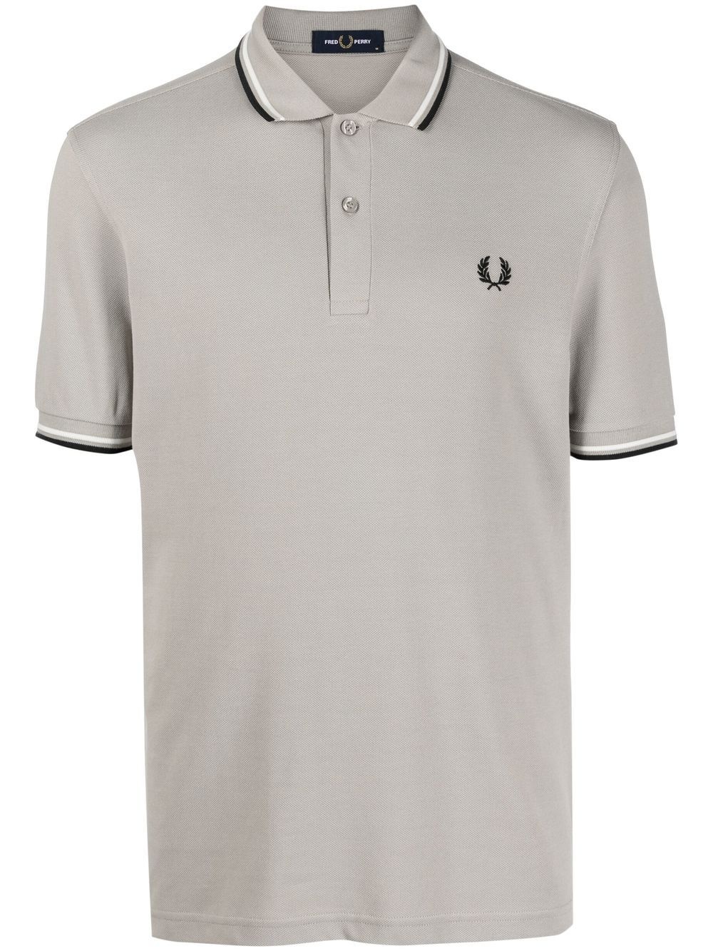 embroidered-logo detail polo shirt - 1