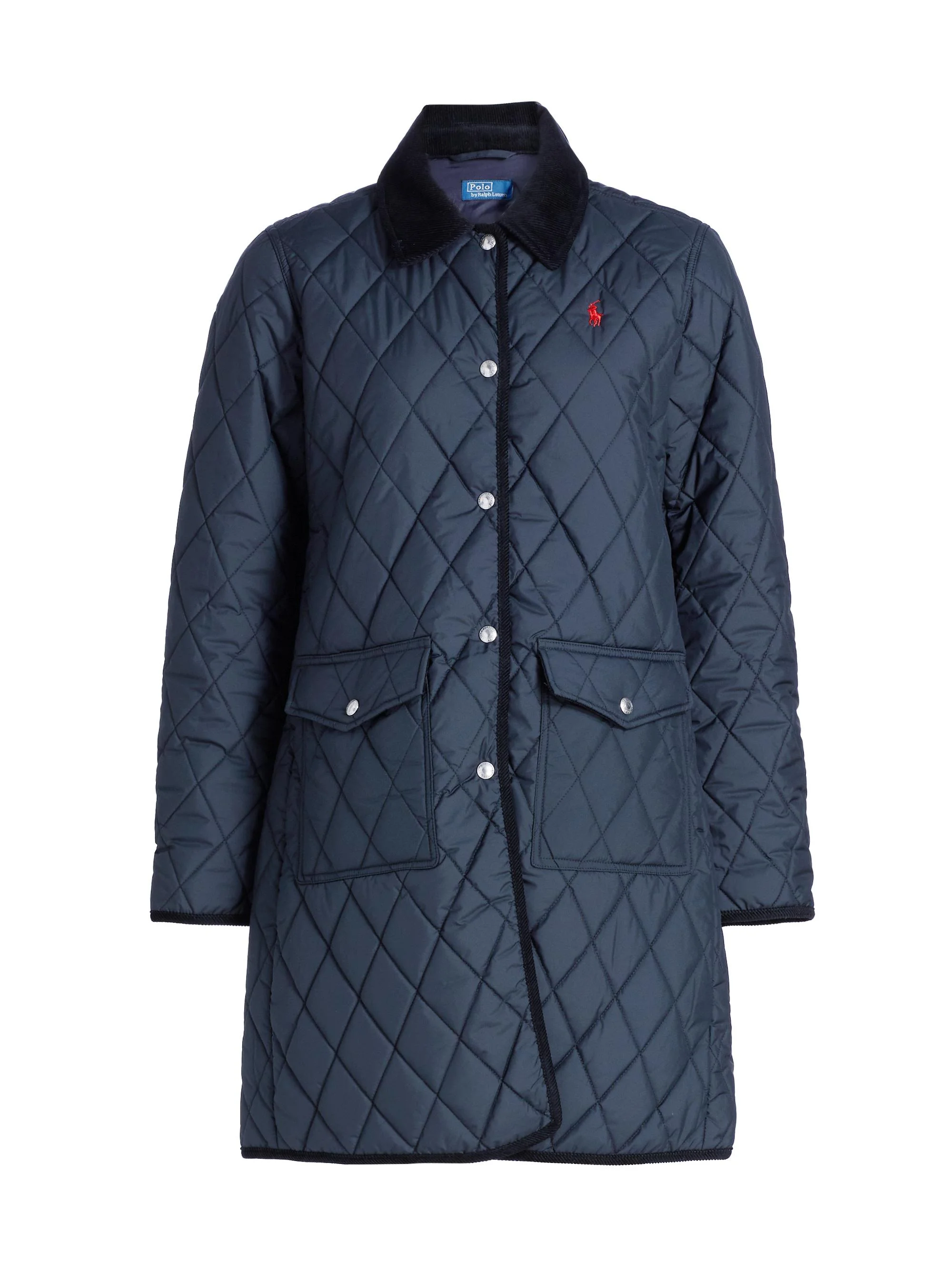 Women's Matte Diamond-Quilted Barn Jacket - Navy - 1