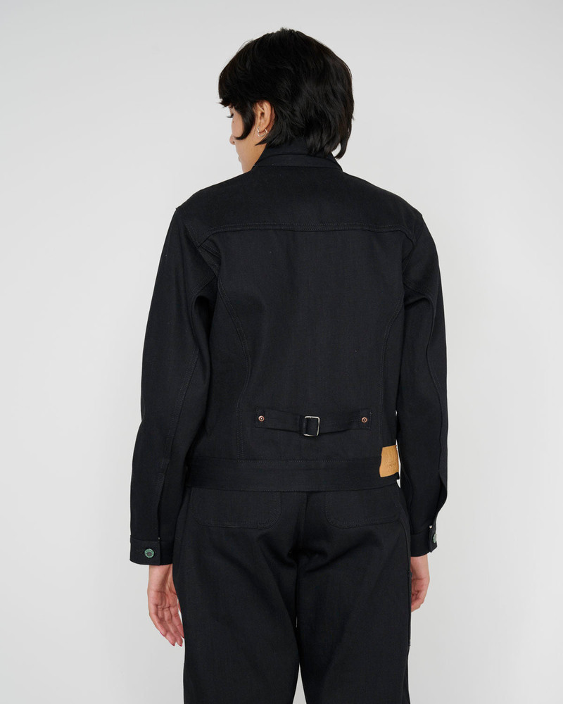 Trucker Jacket 13.2oz Selvedge Denim - Solid Black 7