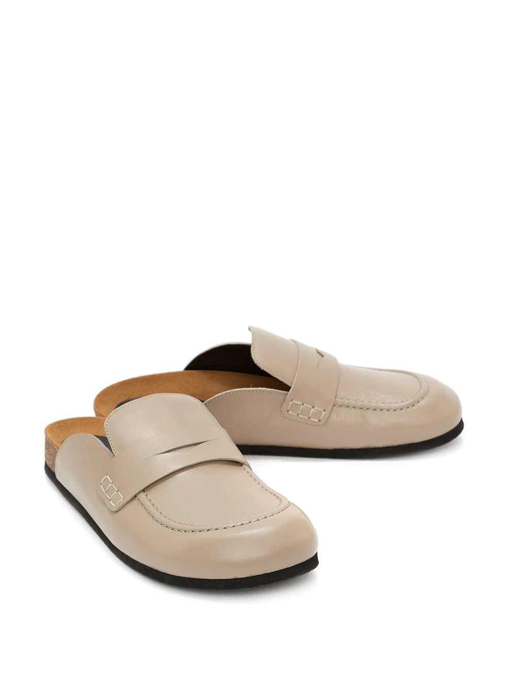 leather loafer mules - 2