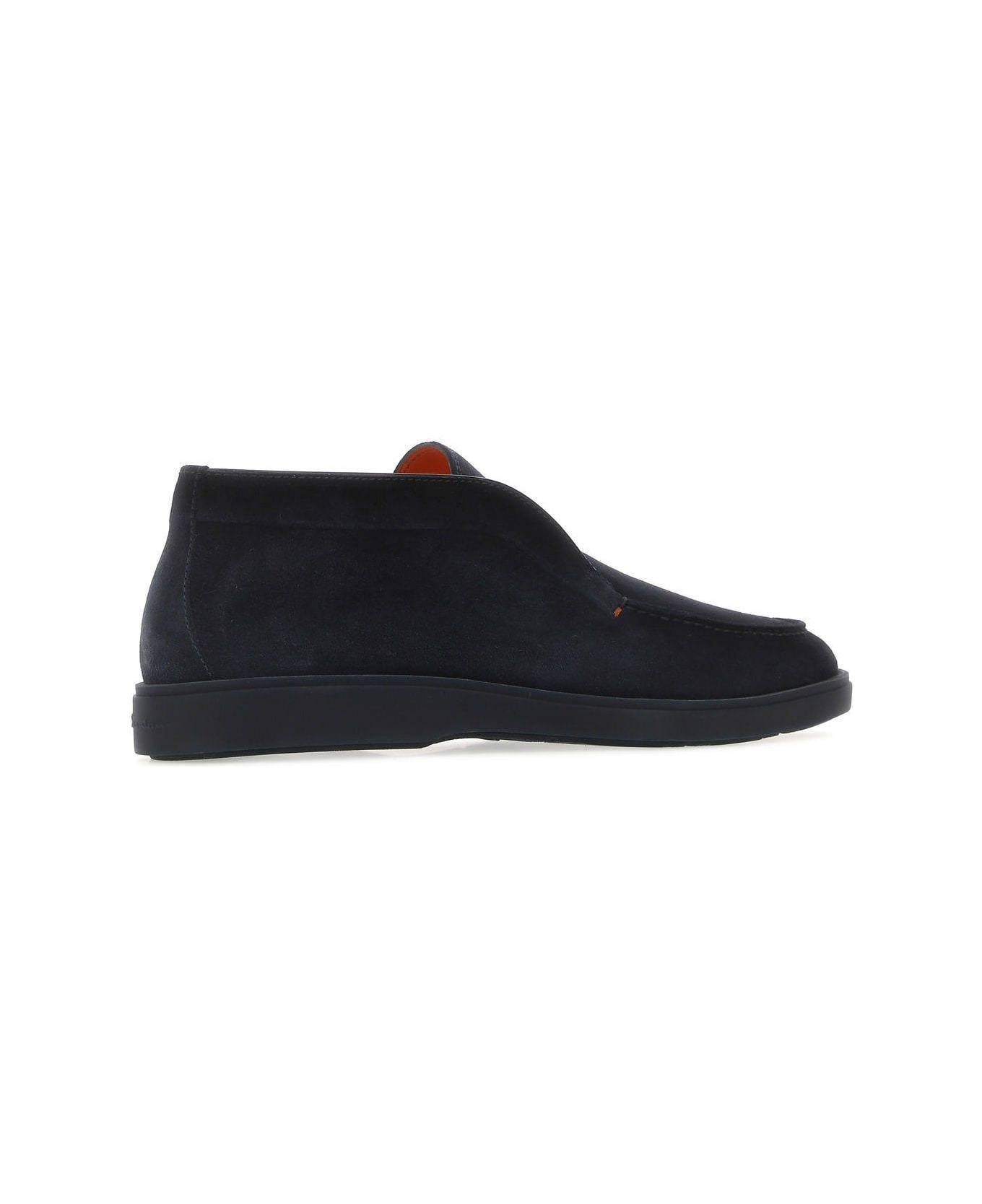 Navy Blue Suede Loafers - 3