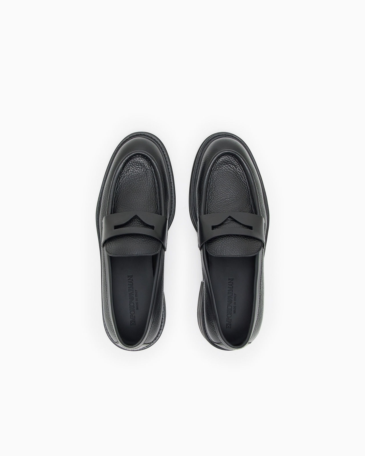 Pebbled leather loafers - 3